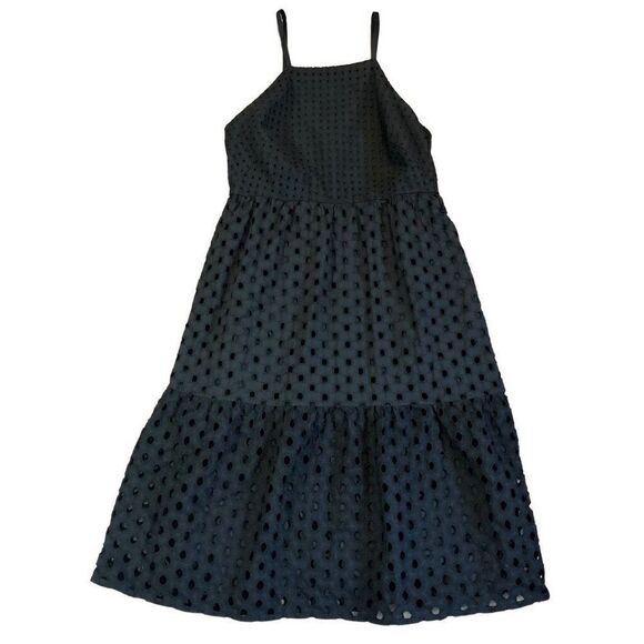 Ann Taylor Loft Petites Sundress Black Eyelet Size 0 Petite - Picture 1 of 16